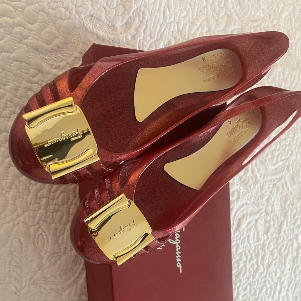 Ferragamo Rubber Ballets in brand new condition